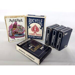 Vintage Playing Card Lot Of 6 Decks Airlines Atlanta Delta Tripoley UTA Patience